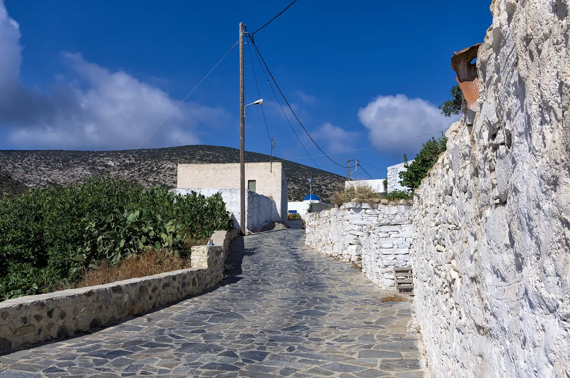 Street in Iraklia island, Cyclades, Greece
